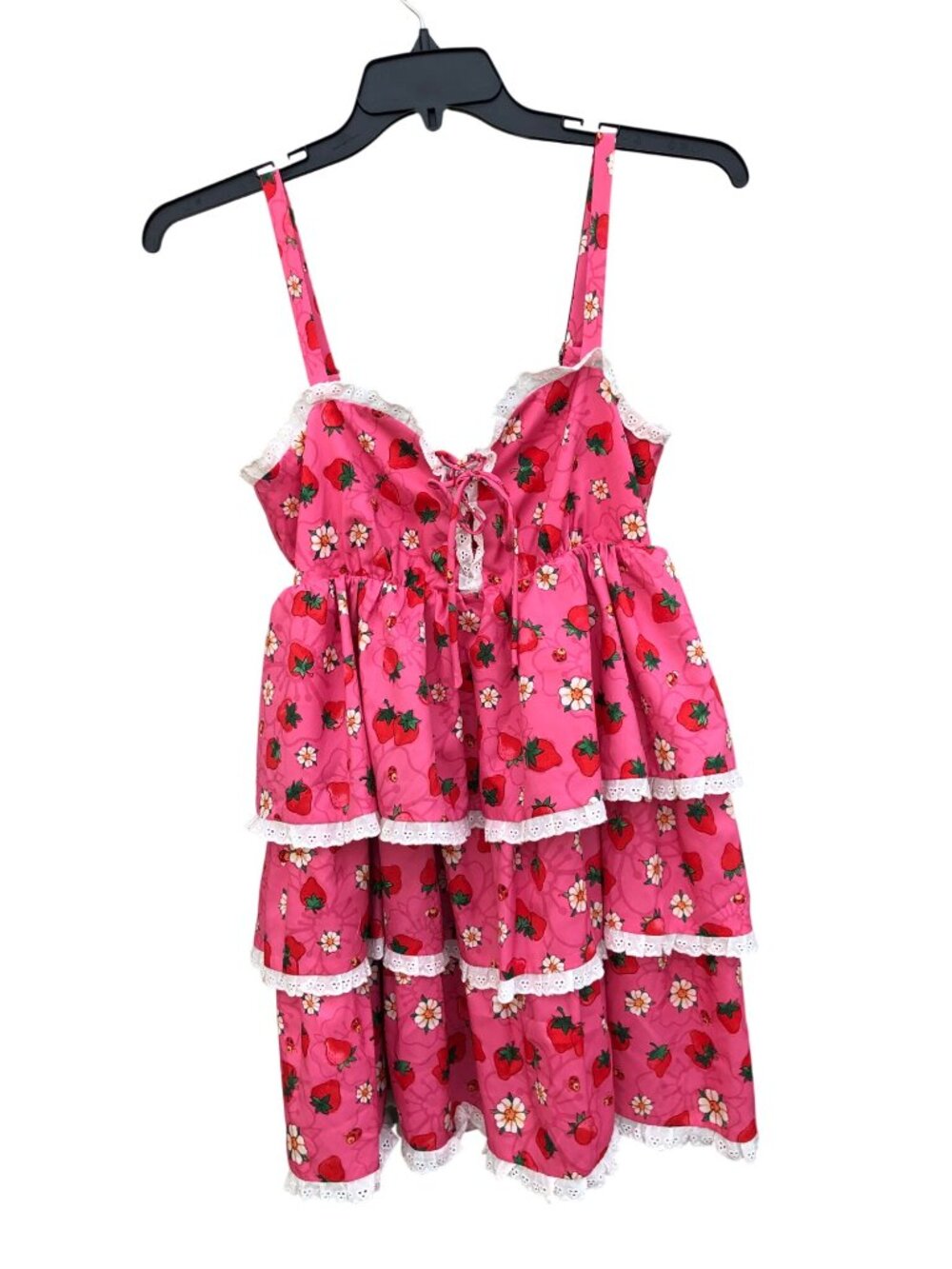 Dolls Kill X Strawberry Shortcake Floral Dress It's a berry world Lace Adj Strap